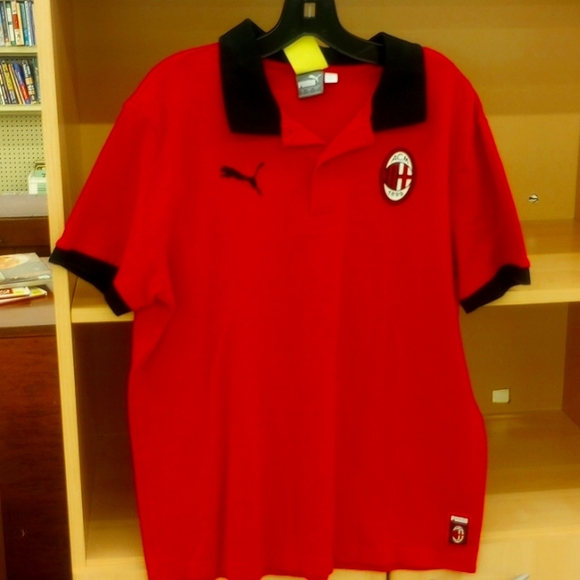PUMA AC Milan 1899 Red Polo Shirt Size L EUC - Picture 2 of 8
